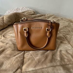 Brown leather Mk crossbody purse